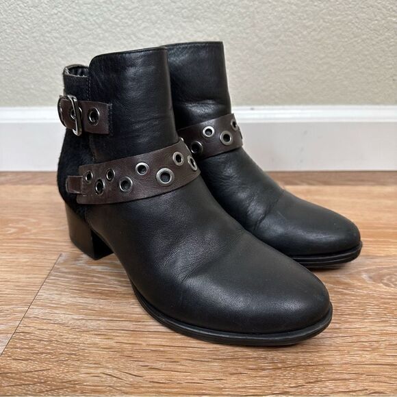 Naturalizer Drea Women’s Size 7 Leather Calf Fur Grommet Ankle Booties - Picture 3 of 13